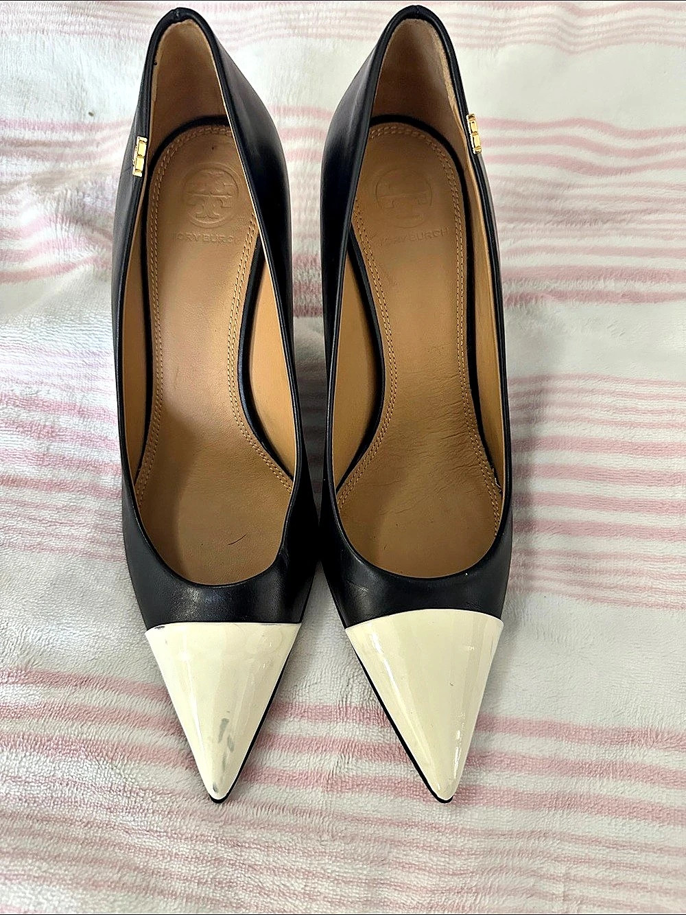 Tory Burch Two-Tone Pointed Toe Heels
